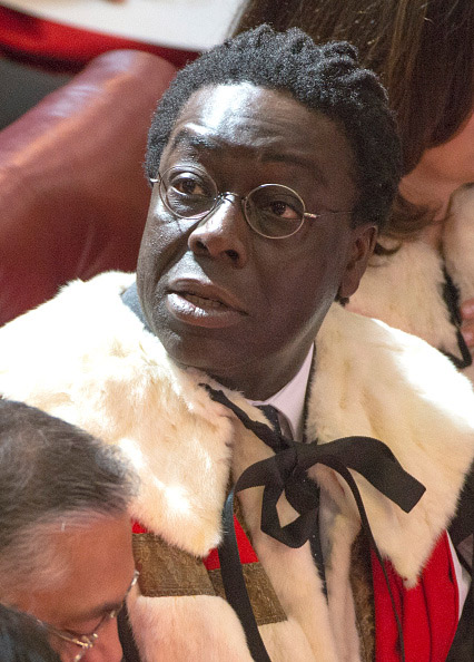 Victor Adebowale dressed in his Parliament robes in the House of Lords.