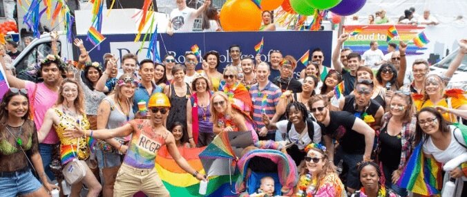 RCGP colleagues and members celebrating at a Pride festival
