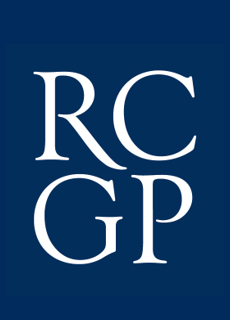 An image of the navy RCGP logo with white lettering. 
